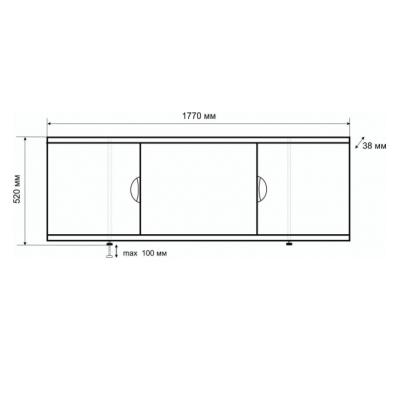 Экран для ванны EMMY Валенсия 180 177 см