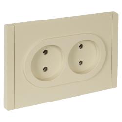 Розетка сетевая IEK Forte&Piano двойная ваниль FP-R20-10-1-K10