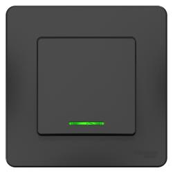 Выключатель SYSTEME ELECTRIC Blanca 1 клавиша с подсветкой антрацит BLNVS010116