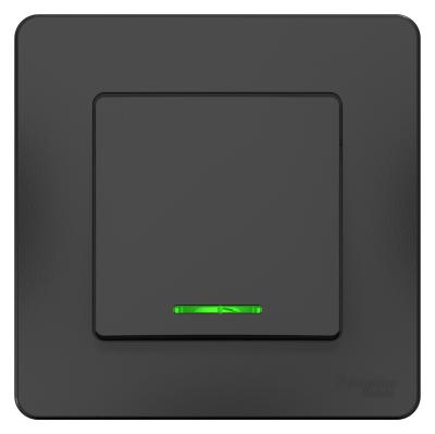 Выключатель SYSTEME ELECTRIC Blanca 1 клавиша с подсветкой антрацит BLNVS010116