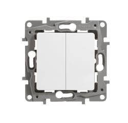 Механизм выключателя LEGRAND Etika 2 клавиши белый 672202