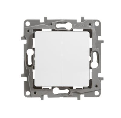 Механизм выключателя LEGRAND Etika 2 клавиши белый 672202