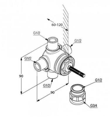 Скрытая часть переключателя KLUDI 29757