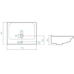 Тумба с раковиной RUVANN Wellen 70 подвесная 
