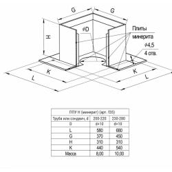 Потолочно-проходной узел FERRUM Blackside AISI 430 0,5 мм 210 мм