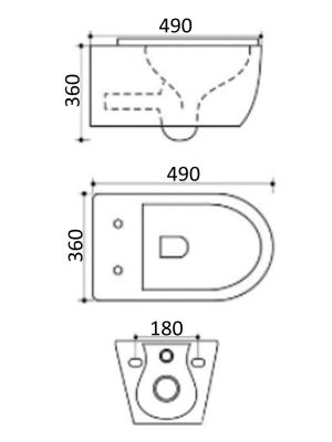 Унитаз подвесной AGGER GPK-0075
