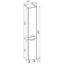 Пенал BELLEZZA Грейс скала серая 30*190 см