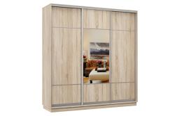 Шкаф-купе ХОЧУ ДОМОЙ Классика-Лайт 24 Дуб сонома/Серебро 1800*2200*600 мм