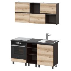 Кухонный гарнитур АРНИКА Берген Венге/Дуб Делано 2140*1600*600 мм