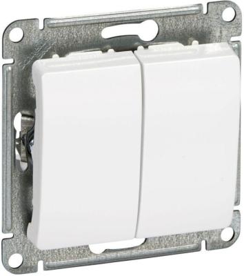 Механизм выключателя SYSTEME ELECTRIC Glossa 2 клавиши белый GSL000151
