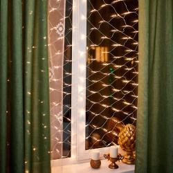 Гирлянда Сеть NEON-NIGHT 8 режимов белый теплый 1,8*1,5 м