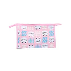 Косметичка на молнии 21,5см, розовый с принтом