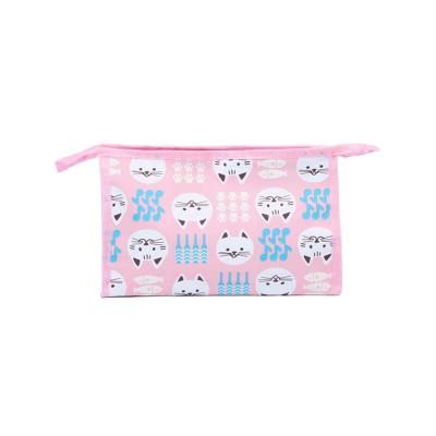 Косметичка на молнии 21,5см, розовый с принтом