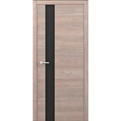 Дверное полотно ALBERO Статус G дуб карамельный остекленное черный 2000*600 мм