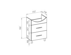 Тумба с раковиной BELLEZZA Анкона 60 напольная Элеганс