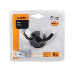 Крючок FIXSEN Comfort Black двойной 