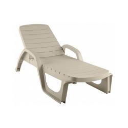 Шезлонг ЭЛЛАСТИК-ПЛАСТ Прованс Серый 190*70*45 см