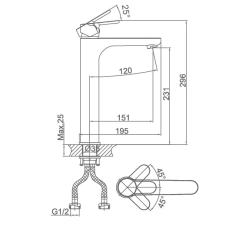 Смеситель для умывальника D&K Rhein Marx DA1392001 