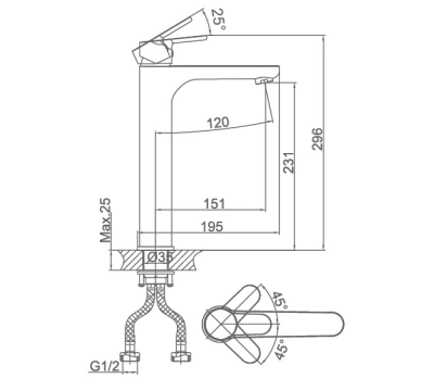 Смеситель для умывальника D&K Rhein Marx DA1392001 
