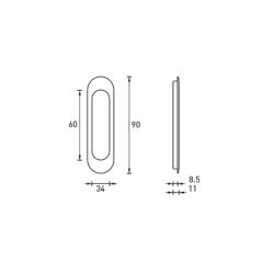 Ручка для раздвижных дверей ARCHIE K02-V0 H Белый никель