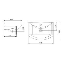 Тумба с раковиной RUVANN Luva 60 