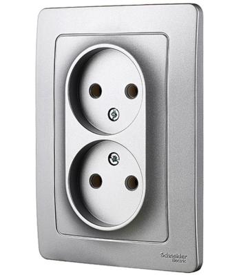 Розетка SYSTEME ELECTRIC Blanca двойная алюминий BLNRS000023