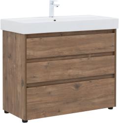 Тумба с раковиной AQUANET Nova Lite 100 3 ящика дуб рустикальный 