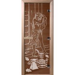 Дверь для бани DOORWOOD Дженифер Бронза правое 2000*700 мм