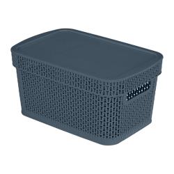 Корзинка Keeplex Keeplex  Ajur с крышкой 5л 28,1х18,5х13,9см космический серый/Пластик Репаблик/