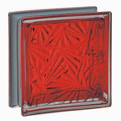 Стеклоблок основной GLASS BLOCK Мороз окрашенный внутри рубиновый