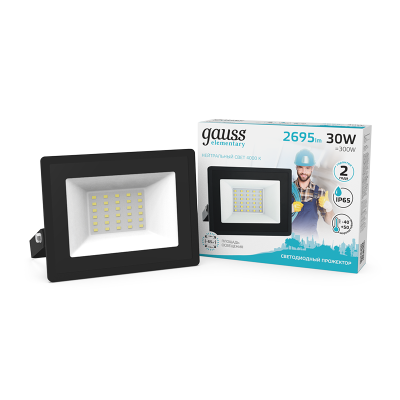 Прожектор LED GAUSS 30W черный 613100230 Прожектор LED GAUSS 30W черный 613100230