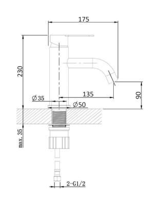 Смеситель для раковины ONE LIFE BY ORANGE OL40-301 Смеситель для раковины ONE LIFE BY ORANGE OL40-301