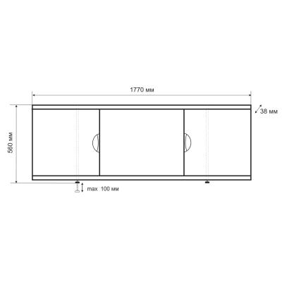 Экран для ванны EMMY Валенсия Max 180 177 см