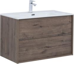 Тумба с раковиной AQUANET Lino 80 дуб велингтон