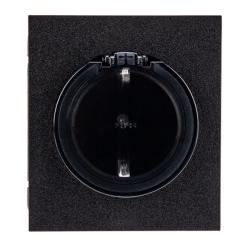 Розетка сетевая KRANZ Strong с заземлением с крышкой антрацит KR-78-0702-5