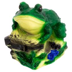 (АКЦИЯ) Копилка 13см Лягушка на камне, гипс бел. /G004-13-101K/Яблоко/
