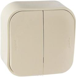 Выключатель LEGRAND Quteo 2 клавиши бежевый 782232