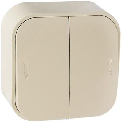 Выключатель LEGRAND Quteo 2 клавиши бежевый 782232