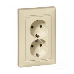 Розетка сетевая LEGRAND Valena с заземлением двойная кремовый 774371