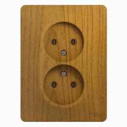 Розетка сетевая SYSTEME ELECTRIC Glossa с заземлением двойная дуб GSL000524