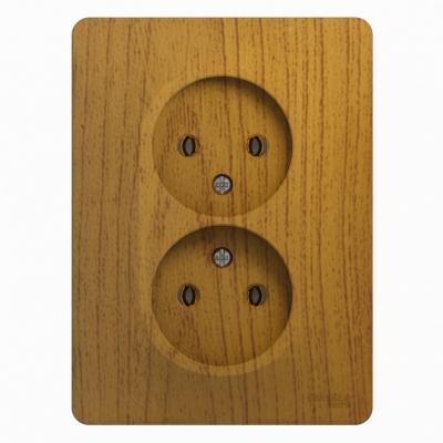 Розетка сетевая SYSTEME ELECTRIC Glossa с заземлением двойная дуб GSL000524