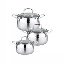 Набор посуды 6пр, нерж. сталь (2л+2,9л+3,6л) сер. /Kelli/