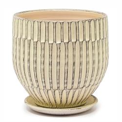 Горшок керамический САДЫ АУРИКИ Ритм Белый 5,5 л