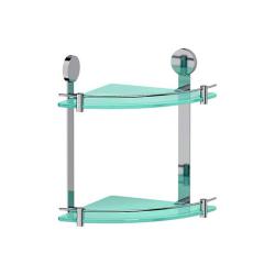 Полка для ванной ARTWELLE Harmonie стеклянная угловая двойная 