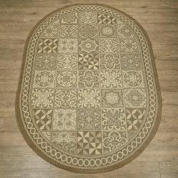 Ковер Floorluxe 51019 50122 овал размер 1,6 х 2,3 м, циновка