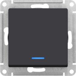 Механизм переключателя SYSTEME ELECTRIC Atlas design 1 клавиша с подсветкой карбон ATN001063