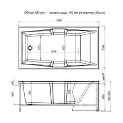 Ванна акриловая AQUANET Vega 190*100,2 см