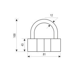 Замок навесной АЛЛЮР ВС2-21С