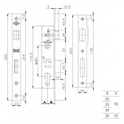Корпус замка KALE KILIT 153 Никель 10230