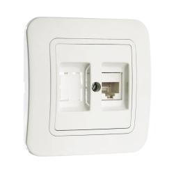 Розетка комбинированная MAKEL Lilium САТ5е/гнездо белый 70035